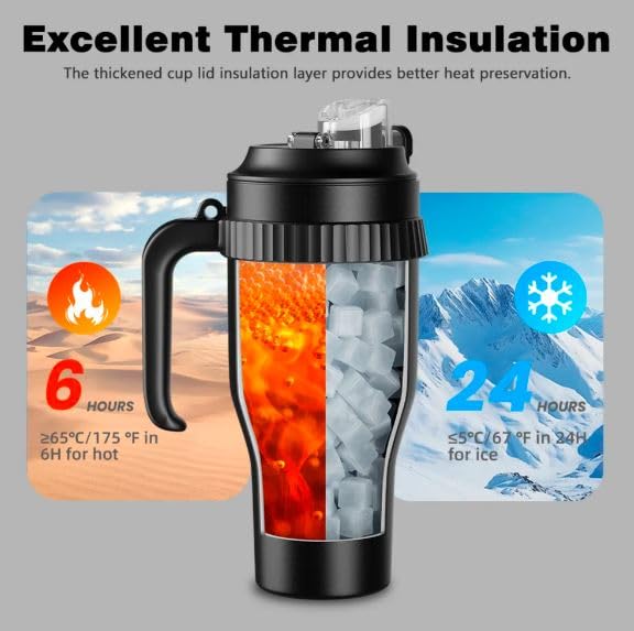 Fipka Coated Stainless Steel Water Bottle Fan with Straw Leak-Proof Thermal Infuser 1180ml Dishwasher Safe for Summer Sports Use