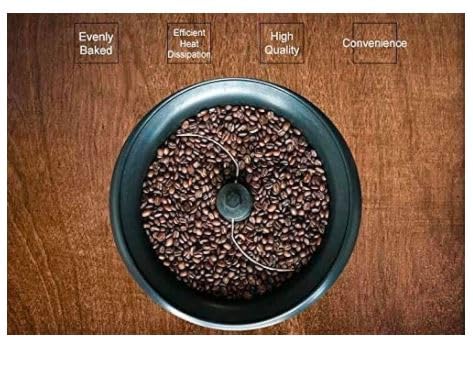 Electric Coffee Bean Roaster Machine 800W Stainless Steel Coffee Roaster with Thermostat Timer, Adjustable Temperature, Black - Perfect for Home Roasting,38252, Freshly Roasted Beans-Color may vary
