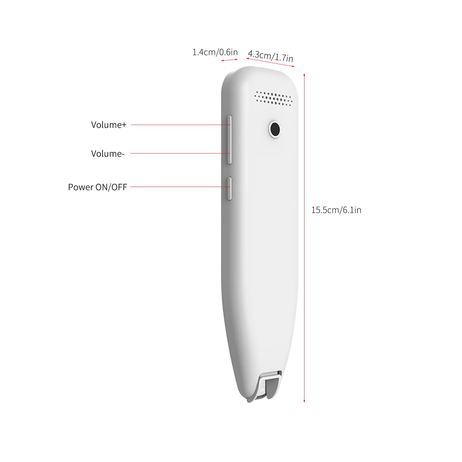 Alisa scanning pen，Dictionary Translation Pen Scanner Text Scanning Reading Translator Device Multilingual Scanner WiFi/Hotspot Connection/Offline Recording Pen Support 112 Languages