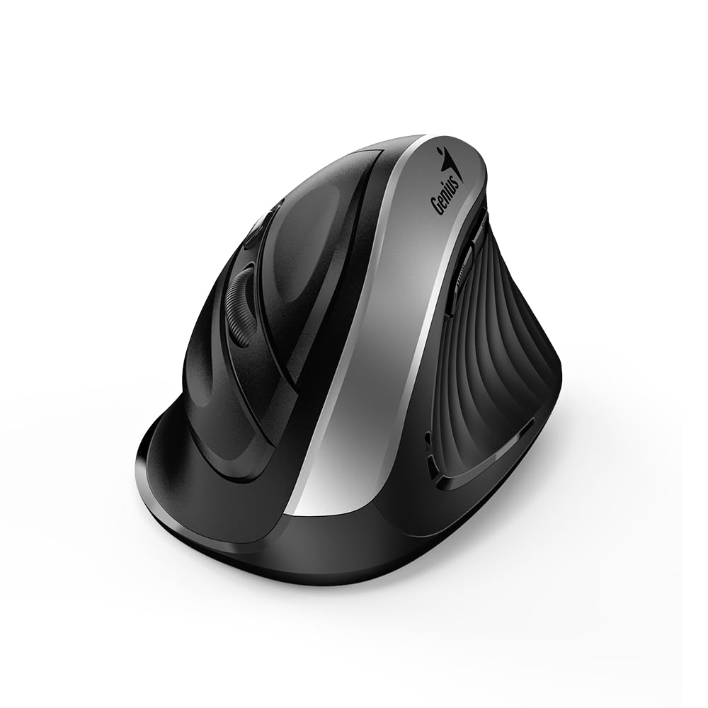 جينيس Ergonomic WIR. Ergo 8250S Vertical + مسند للرسغ فضة رمادي/أسود