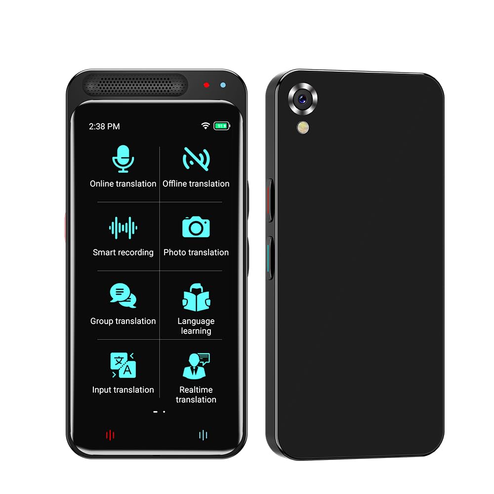 LTDNB Language Translator Device, Supports 138 Languages, Real-Time Voice Translation, Portable Online Offline Translator for Business Travel Learning, 4.1 Inch HD Touch Screen (Black)