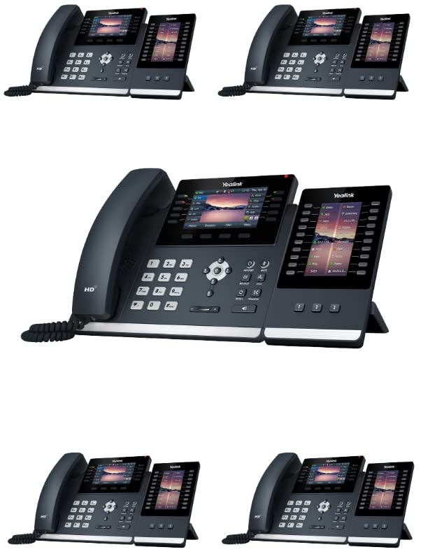 يالينك هاتف T46U IP مع وحدة توسيع EXP43 [5 قطع]