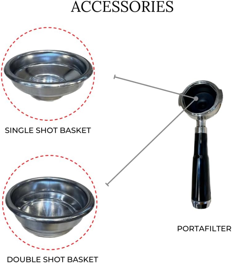 MEBASHI Commercial Coffee Machine, 2.1L Capacity, 20 Bar Pressure, (ME-CCM2051) (Black)| 1350W