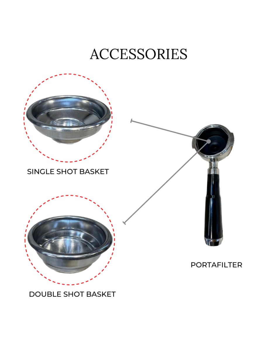 MEBASHI Commercial Coffee Machine, 2.1L Capacity, 20 Bar Pressure, (ME-CCM2051) (Black)| 1350W