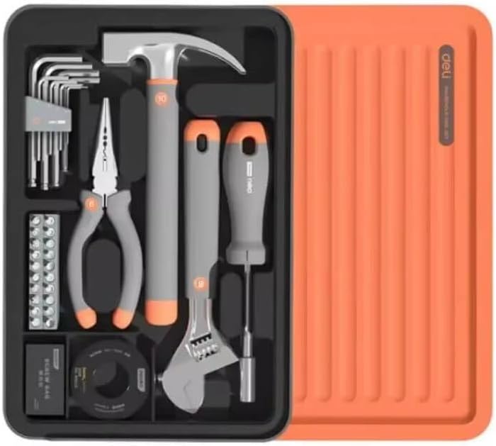 Deli H1001-ADEF Tools Home Layered Toolbox Hardware Tool Set Stacked Storage Box Multi-function Storage Box