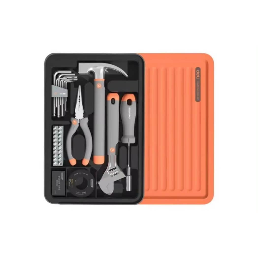 Deli H1001-ADEF Tools Home Layered Toolbox Hardware Tool Set Stacked Storage Box Multi-function Storage Box