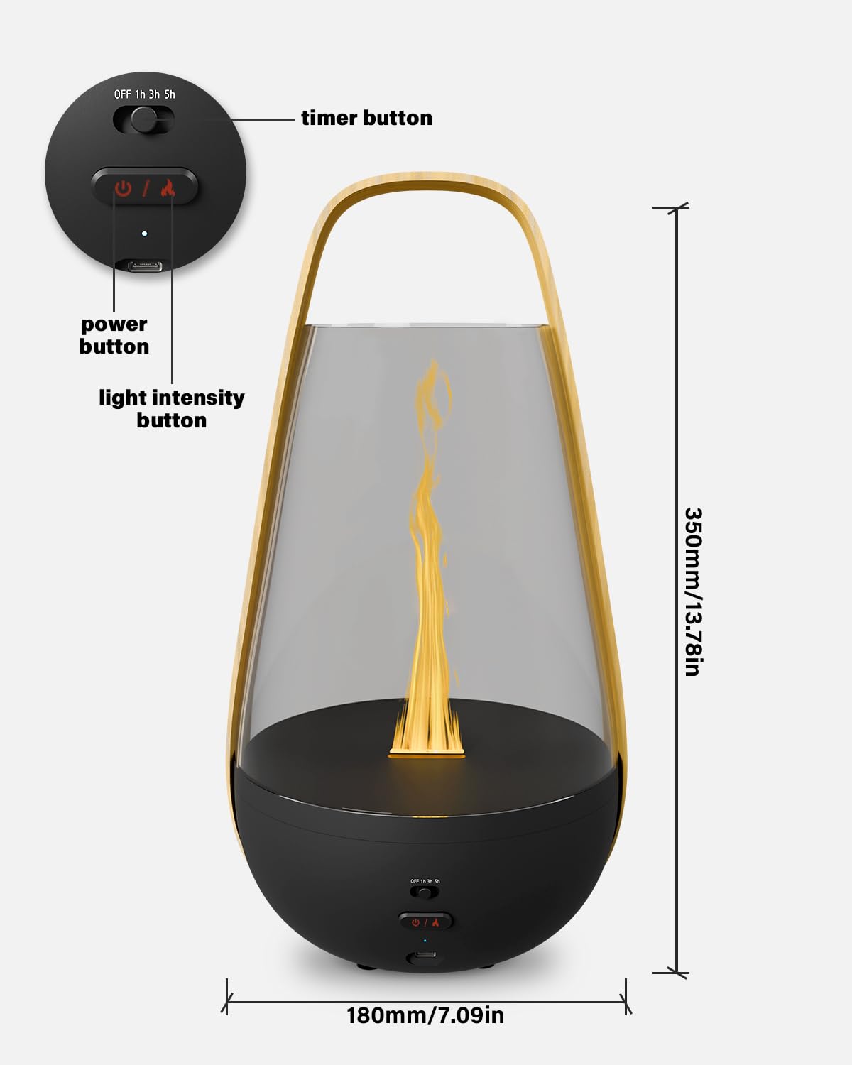 Essential Oil Diffuser, Birthday Gifts for Women, Men, Dad, and Teachers, Oil Diffuser with 3 Levels, Cool Mist Diffuser for Home, Safe Flame Aromatherapy Diffuser with Auto Shut-Off Function
