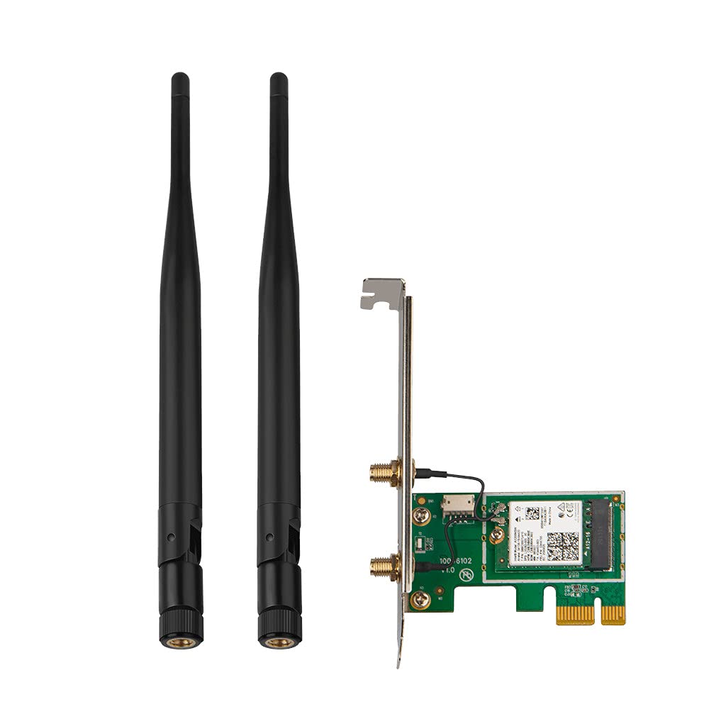 تيندا بطاقة AX3000 PCIe WiFi 6 - بلوتوث 5.0 - بطاقة لاسلكية ثنائية النطاق مع هوائيين قابلين للفصل - بطاقة شبكة جيجابت - بطاقة واي فاي بي سي اي اكسبرس لالعاب الكمبيوتر المكتبي - تدعم ويندوز 10 (E30)