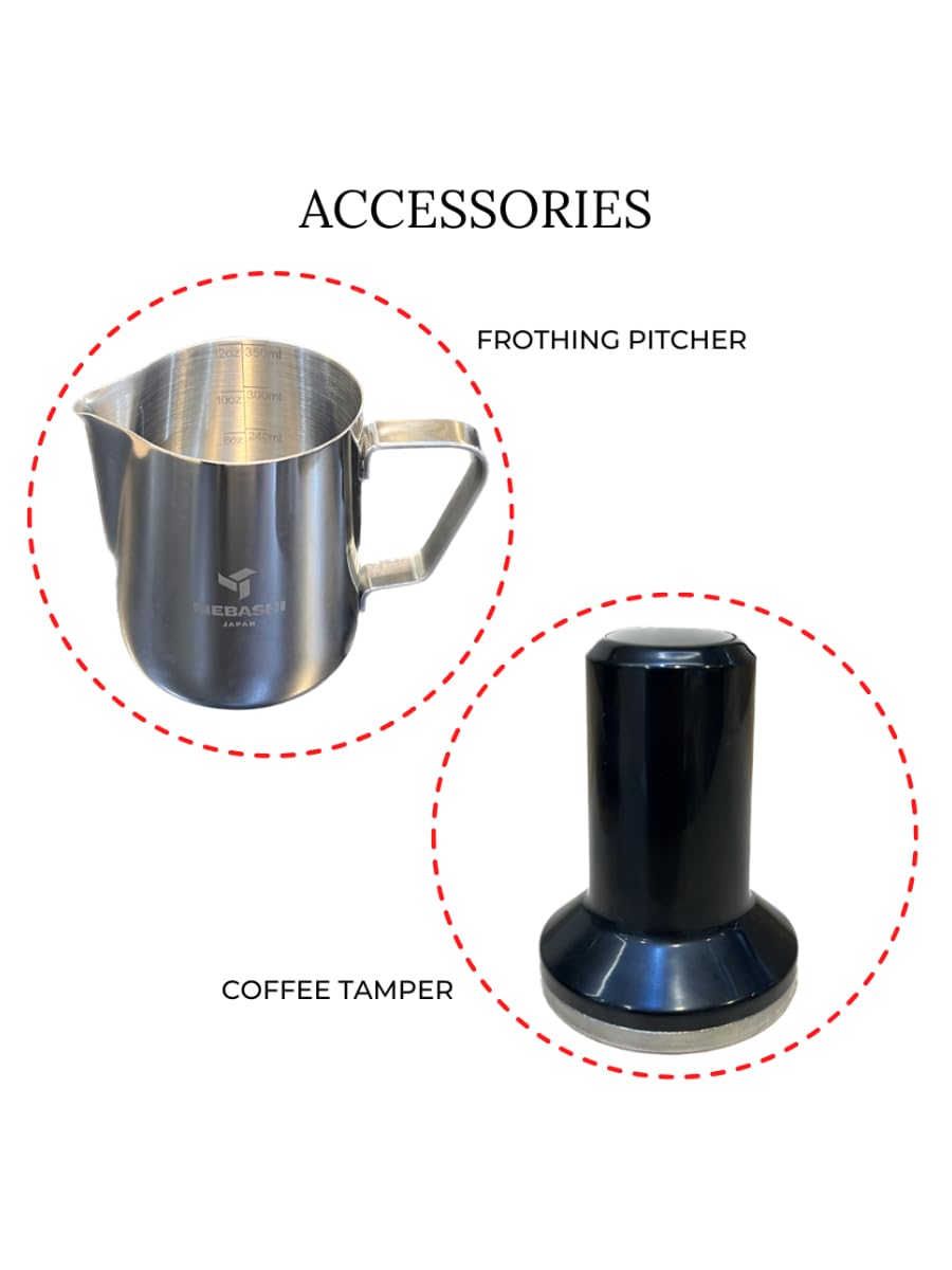 MEBASHI Commercial Coffee Machine with CF Grinder, 2.3L Capacity, 15 Bar Pressure, Stainless Steel (ME-CCM2053)(1770W)