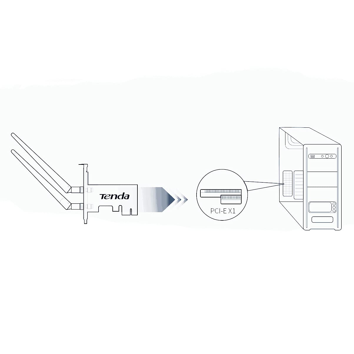 تيندا بطاقة AX3000 PCIe WiFi 6 - بلوتوث 5.0 - بطاقة لاسلكية ثنائية النطاق مع هوائيين قابلين للفصل - بطاقة شبكة جيجابت - بطاقة واي فاي بي سي اي اكسبرس لالعاب الكمبيوتر المكتبي - تدعم ويندوز 10 (E30)