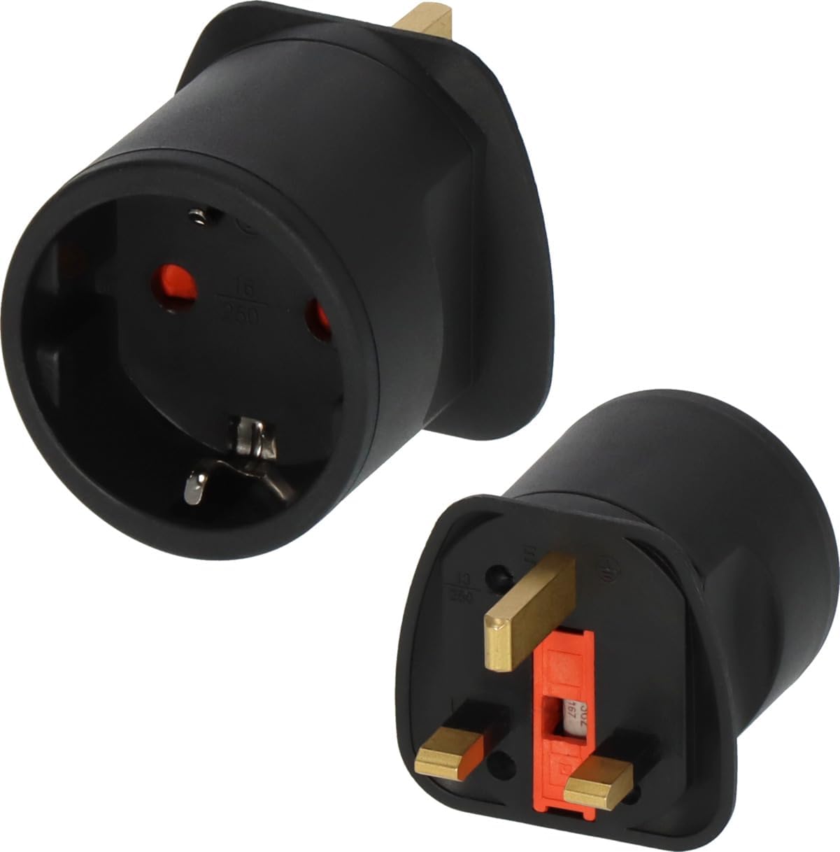 Brennenstuhl travel plug/travel adapter (travel socket outlet adapter for connecting electrical devices with earthing contact plug system in countries with British Standard plug system) black