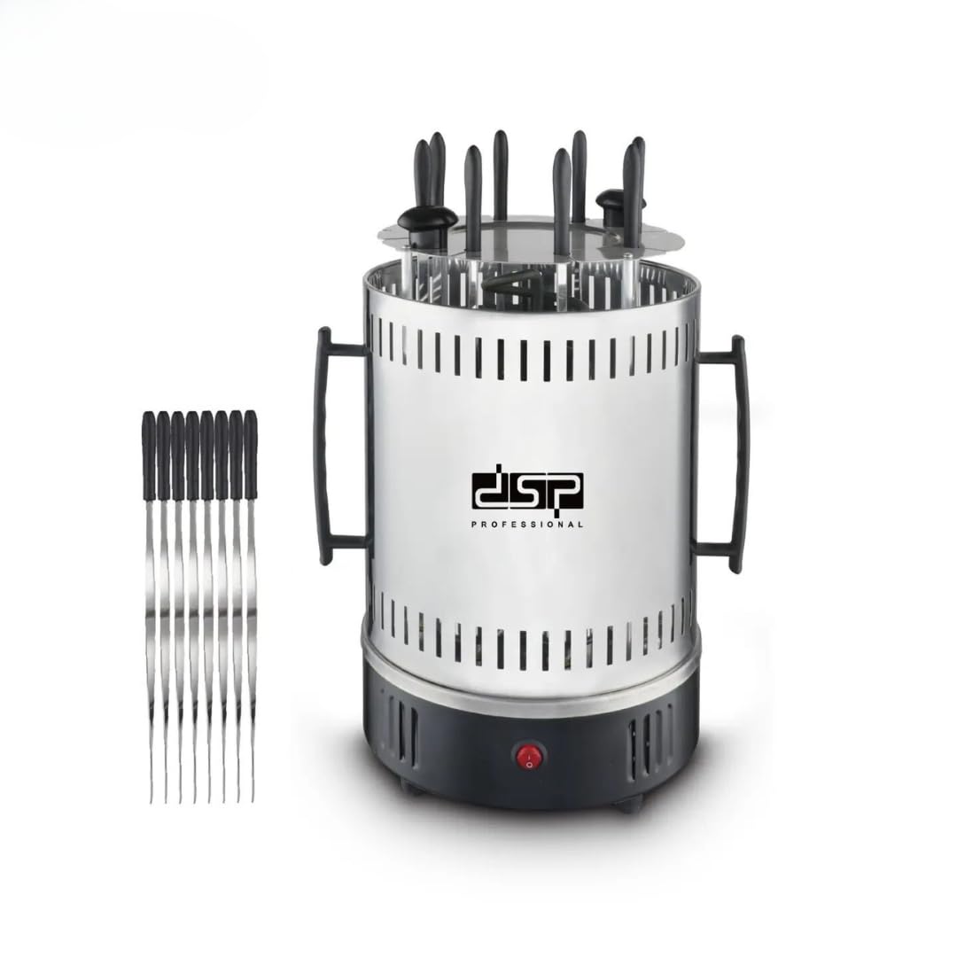 DSP KB4010 Electric Shawarma Grill with 8 Skewers, 1500W Power, Adjustable Temperature, Perfect for Home or Commercial Use