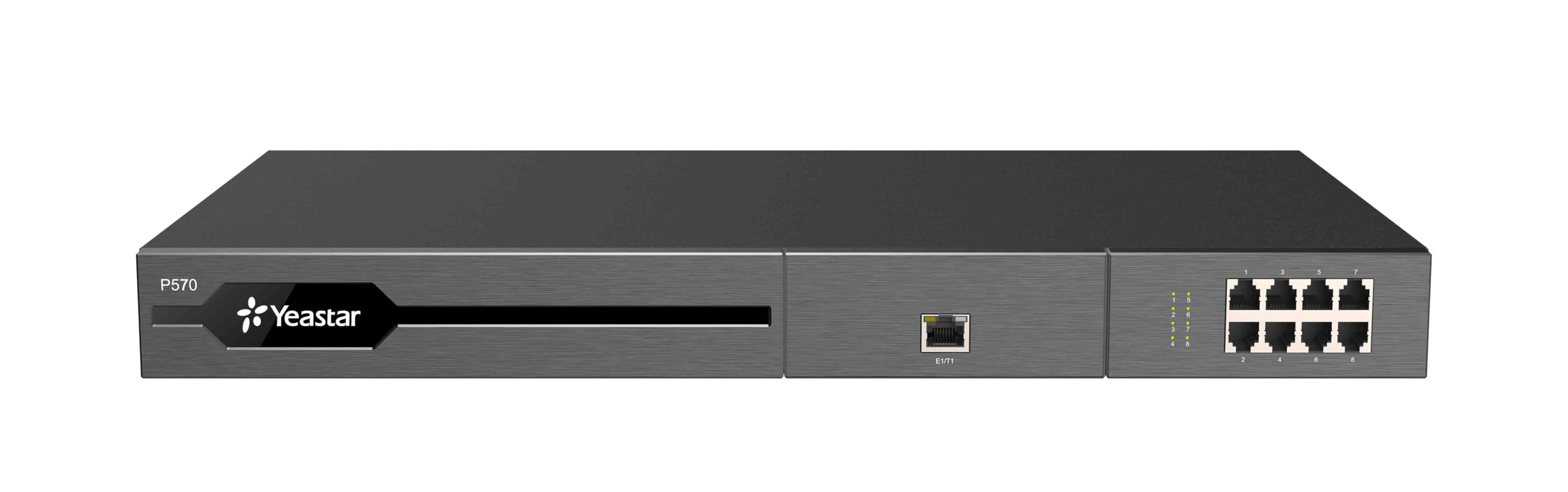 Ye@star P570 Voip PBX Phone System, Up to 500 Max Users, 120 Max Concurrent Calls, 16 FXS Ports, 6 GSM / 3G / 4G Ports, 2x Ethernet 10/100/1000 Mbps, Black | P570