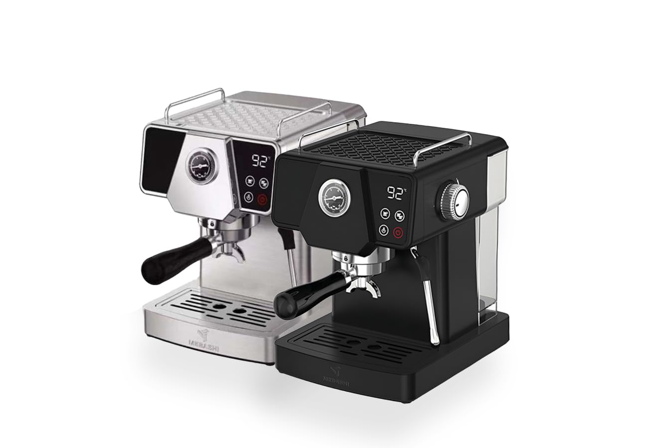 MEBASHI ME-ECM2033 Espresso Coffee Machine - 19 Bar Pressure, 1.8L Capacity, Stainless Steel with Touch Screen, PID Temperature System, and Steam Wand| 1350W