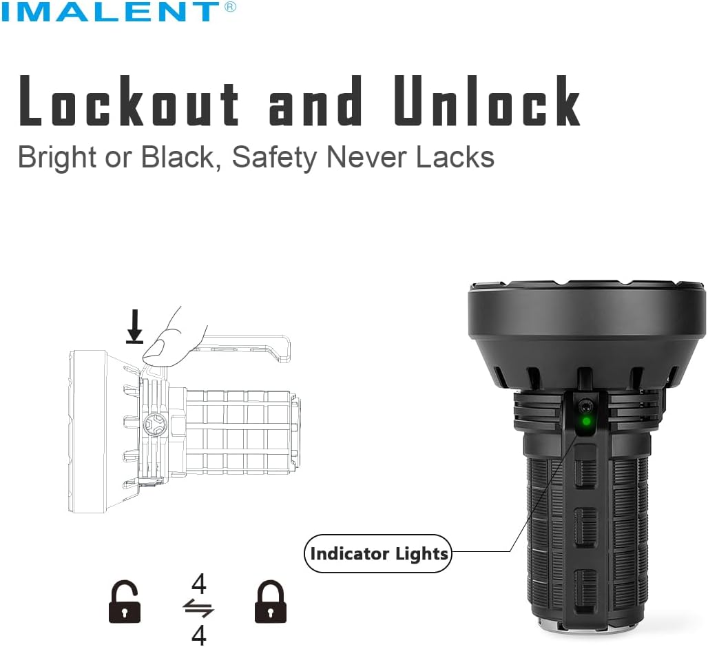 IMALENT SR16 Rechargeable Flashlight 55000 Lumens, Super Bright Led Flashlight, Tactical Flashlight, with 16 XHP50.3 HI LEDs Waterproof, Long Beam Distance 1715 Meters, for Searching, Rescue, Camping