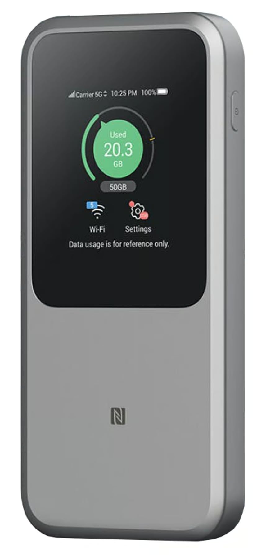 جهاز توجيه ZTE 5G Pocket WiFi 6 U50 Pro، نقطة اتصال محمولة 5G Broadband Modem Unlock الإصدار العالمي - رمادي