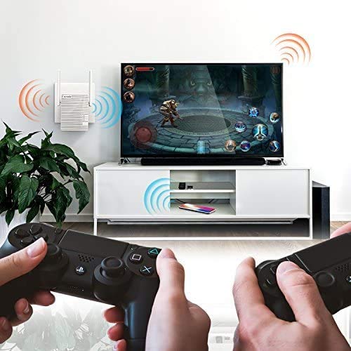 Tenda A15 AC750 Dual Band WiFi Repeater, 2 Omnidirectional Antennas for Remote Playback of 1080P HD Videos, Online Gaming and High-Speed Download