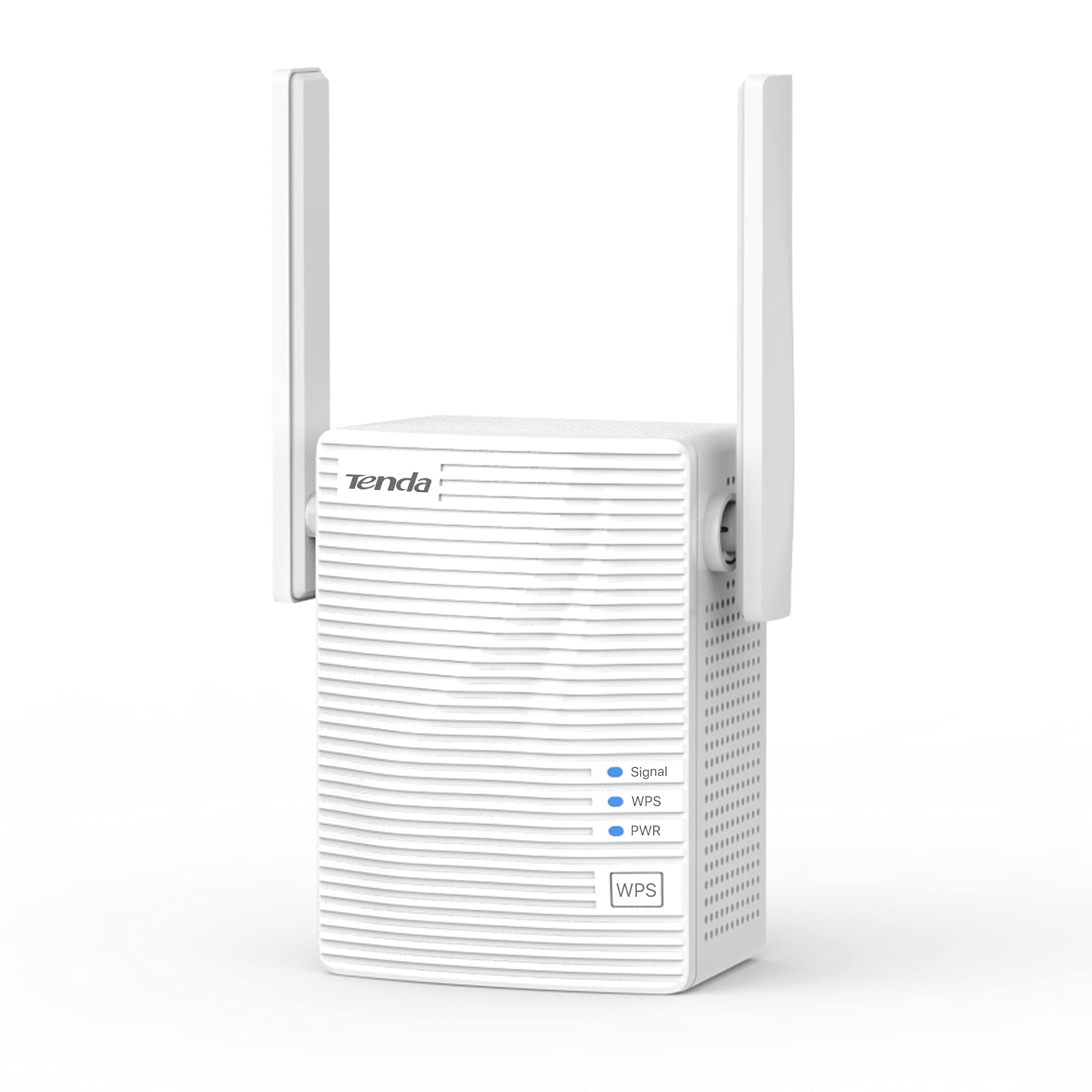 Tenda A15 WLAN Amplifier Repeater (Dual Band 750 Mbit/s 433 Mbps 5 GHz, 300 Mbps 2.4 GHz, 1x LAN Port, WPS, Status LED, 2x Antennas, AP Mode, Compact Design, Plug & Play) White