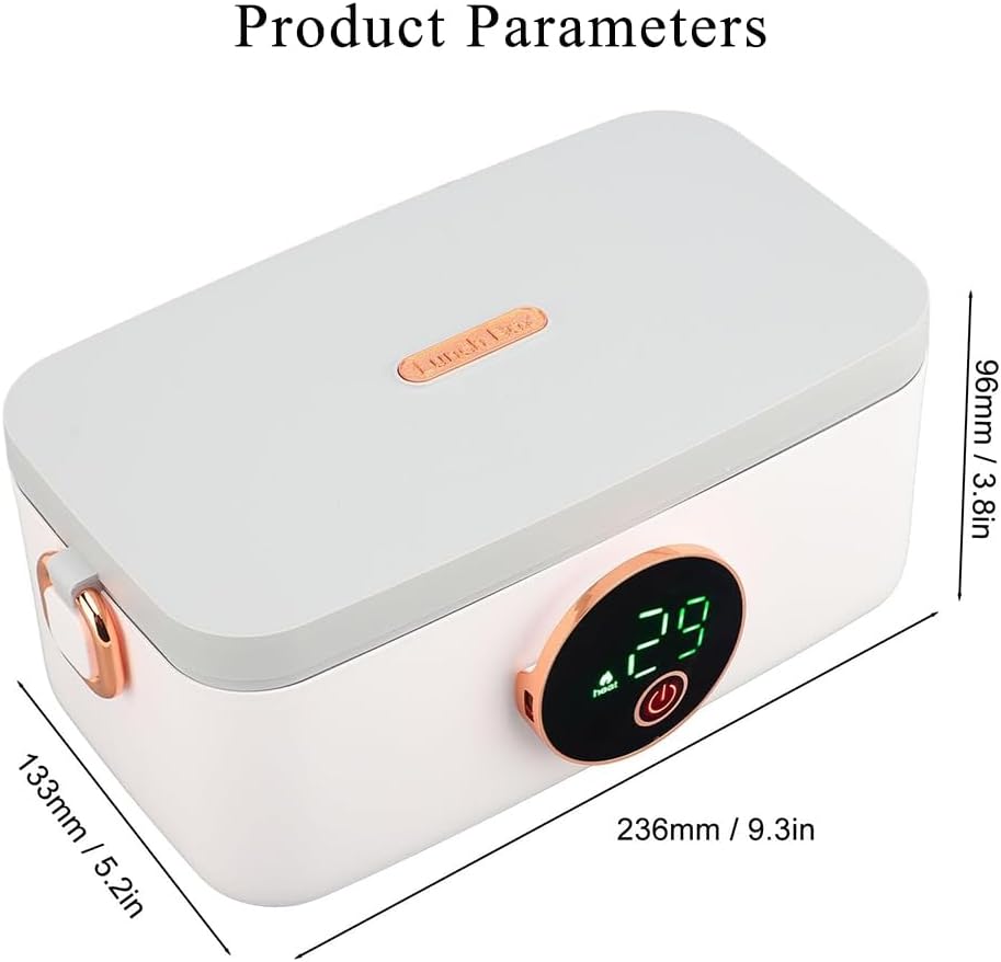 TsoLay Electric Lunch Box, Portable Food Heaters Lunch Warmer, 1L Capacity USB Rechargeable Portable Food Warmer Lunch Heater with Removable Stainless Steel Container, for Office Travel Car