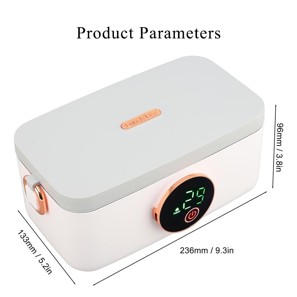 TsoLay Electric Lunch Box, Portable Food Heaters Lunch Warmer, 1L Capacity USB Rechargeable Portable Food Warmer Lunch Heater with Removable Stainless Steel Container, for Office Travel Car