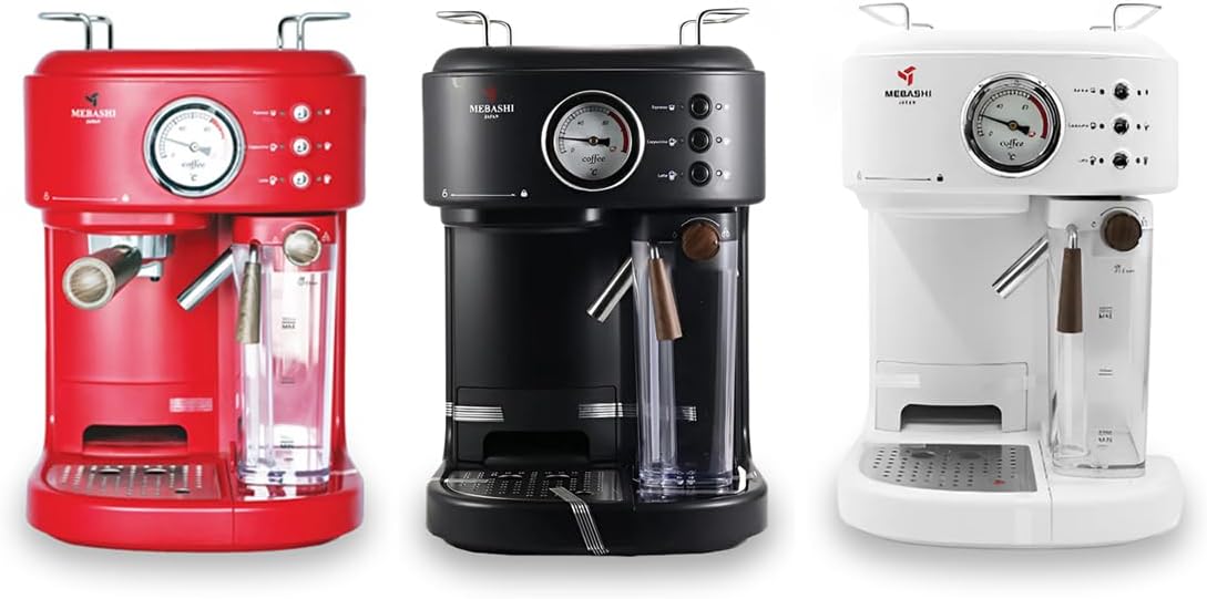 مايباشي ماكينة تحضير قهوة اسبريسو ME-ECM2500 مع خزان حليب 500 مل - 1.5 لتر، 15 بار، اسود، تشغيل بزر واحد (اسود)| 1250 واط
