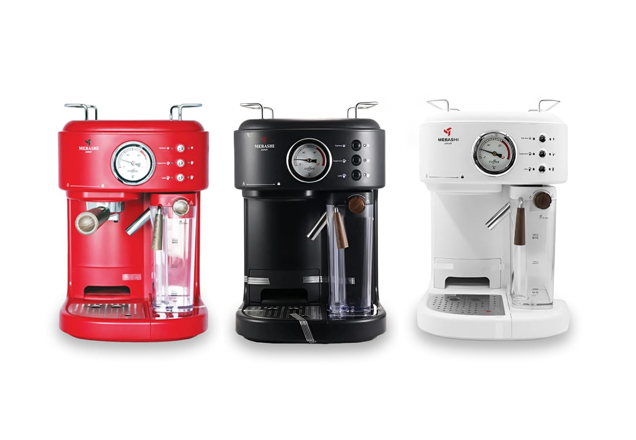 مايباشي ماكينة تحضير قهوة اسبريسو ME-ECM2500 مع خزان حليب 500 مل - 1.5 لتر، 15 بار، اسود، تشغيل بزر واحد (اسود)| 1250 واط