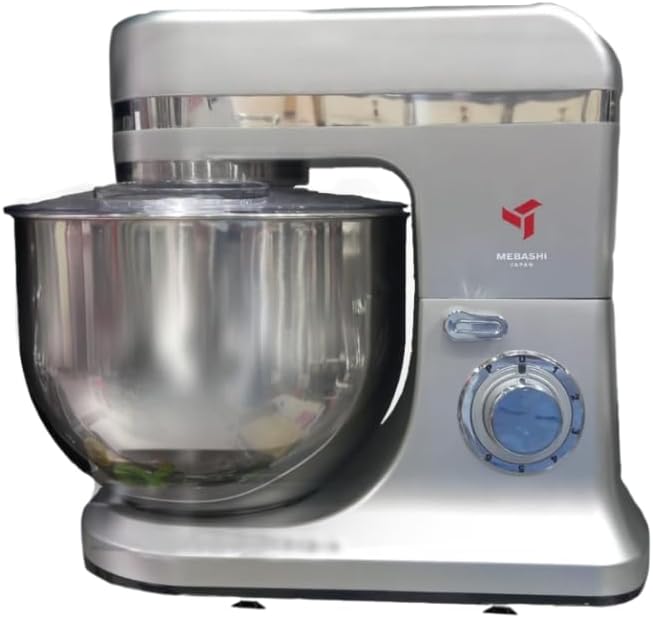 MEBASHI 12 Litre Stainless Steel Bowl Mixer, 6 Speed Control with Pulse, Accessories (ME-SBM1114) (Black)|1500W