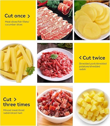 Meat Slicer, 200w Electric Slicer with a Detachable Stainless Steel Blade and Food Holder, 0-15mm Adjustable Thickness Household Meat Slicer, Food Slicer, KB7005