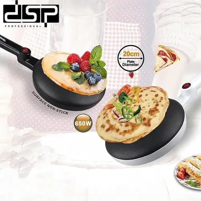 DSP Crepe Maker 650 Watt White Model KC3016 - 1 Year Full Warranty