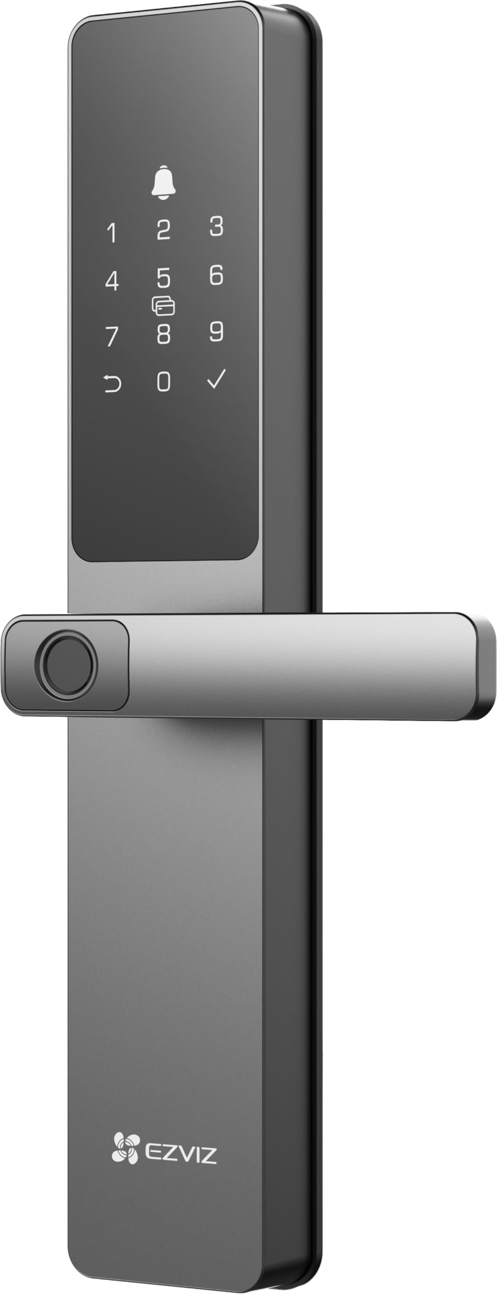EZVIZ Smart Lock DL05, 7-in-1 Keyless Entry Door Lock, with Fingerprint Access, Multiple Unlock Options, Instant Alerts, Weather-Resistant, Child Safety Privacy Control (DL05-Grey, 6068 Mortise)