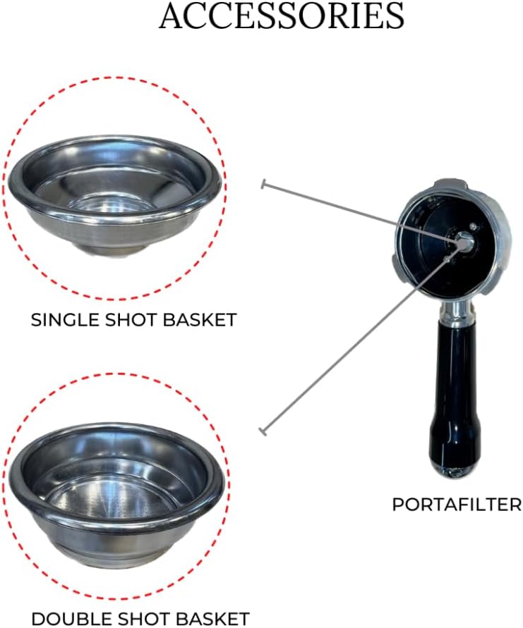 MEBASHI Commercial Coffee Machine, 2.1L Capacity, 20 Bar Pressure, (ME-CCM2051) (Black)| 1350W