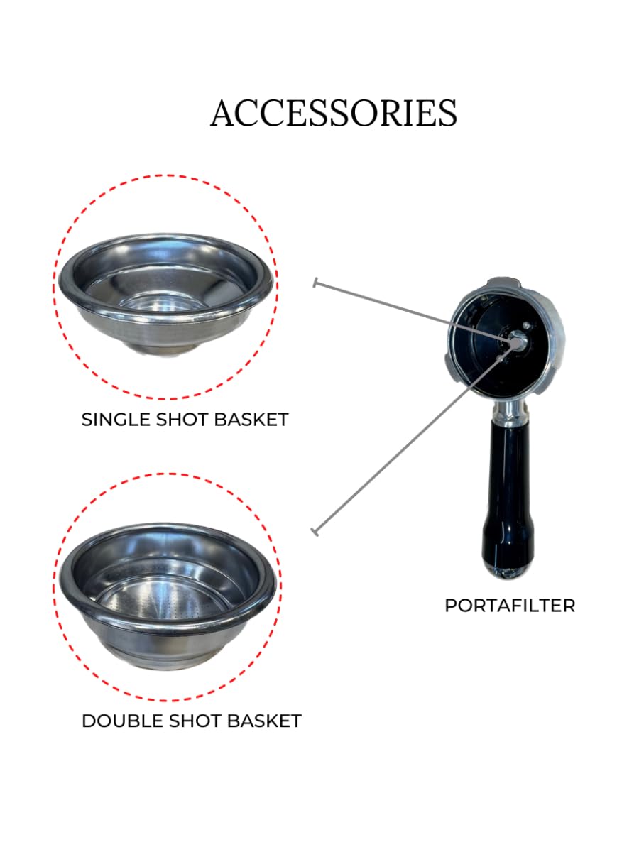 MEBASHI Commercial Coffee Machine, 2.1L Capacity, 20 Bar Pressure, (ME-CCM2051) (Black)| 1350W