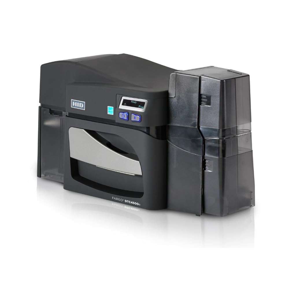 2ID- Fargo DTC4500e Dual Sided ID Card Printer | 055100 | Professional ID Card Machine for Corporate, Government, Student IDs, and More