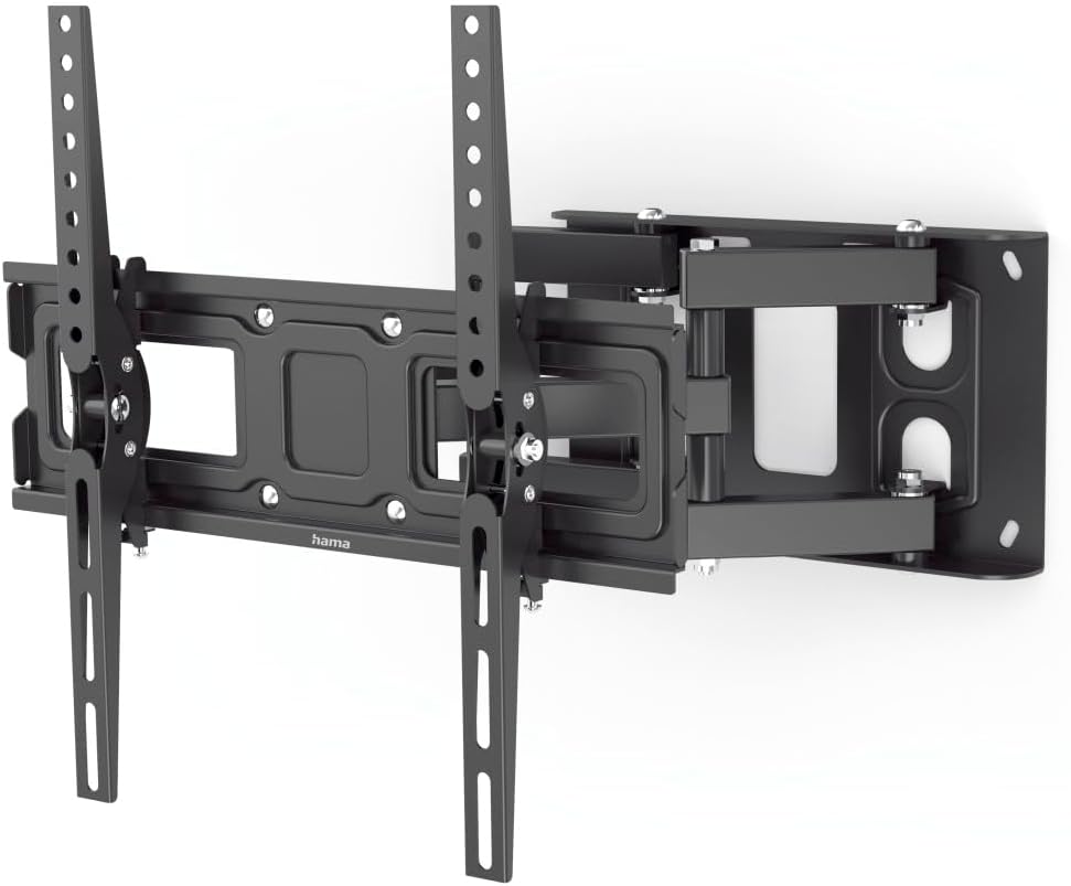 Hama 220830 Fullmotion Tilt TV Wall Bracket, 165 cm Size, 40 kg Capacity, Black