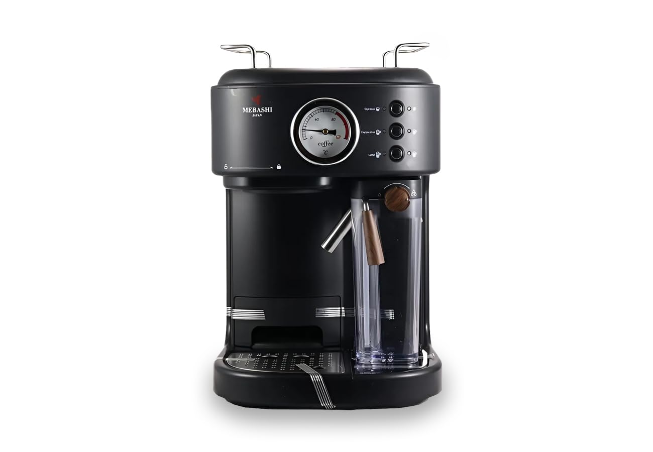 مايباشي ماكينة تحضير قهوة اسبريسو ME-ECM2500 مع خزان حليب 500 مل - 1.5 لتر، 15 بار، اسود، تشغيل بزر واحد (اسود)| 1250 واط