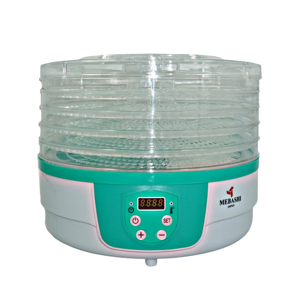 MEBASHI ME-FOD8202P Food Dehydrator, Rotatable, 5 Trays,(250W) Green (ME-FOD8202P)