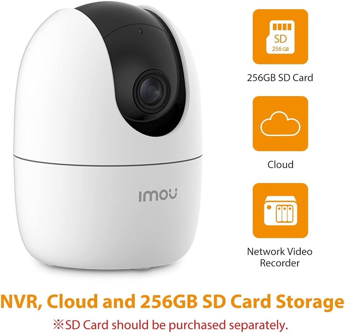 Imou Ranger 2-D, 360° Coverage, AI Human Detection, Privacy Mode, Human Detection,1080P, Built-in Siren, Smart Tracking, Privacy Mode, Abnormal Sound Alarm, Night Vision, Two-Way Talk, Cloud