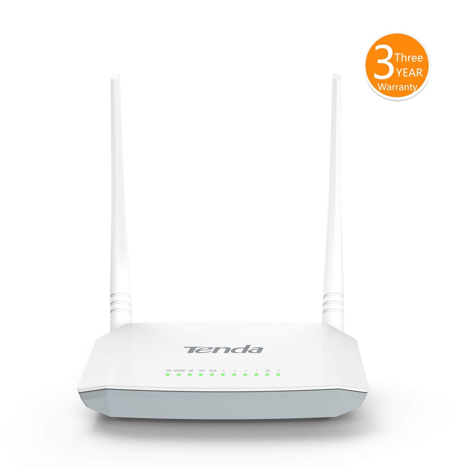 تيندا راوتر مودم D301 V4.0 ADSL2/2+، لاسلكي 300 ميجابت في الثانية، 4 منافذ ايثرنت سريعة، كيبل DSL/RJ45