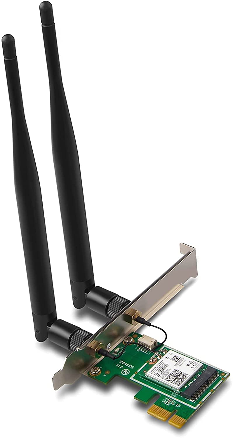 تيندا AX3000 واي فاي 6 بلوتوث 5.0 محول بطاقة واي فاي بمنفذ PCIe للالعاب سطح المكتب ويندوز 10 مع تقنية ام يو-ميمو، وقت استجابة منخفض للغاية، يدعم ماوس بلوتوث، كيبورد (E30)