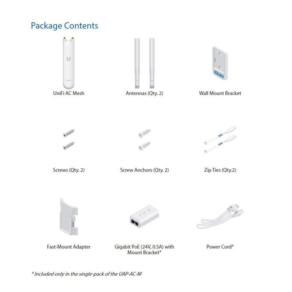 UBNT Systems UniFi AC Mesh UAP-AC-M 2 Units UniFi AC Mesh Wide-Area Indoor Outdoor Dual-Band Access Point