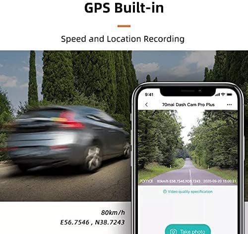 70mai Smart Dash Cam Pro Plus A500S 5MP Resolution / Free WiFi / 24 Hour Parking Monitor / 140° Wide Angle View / Dual Video Recording