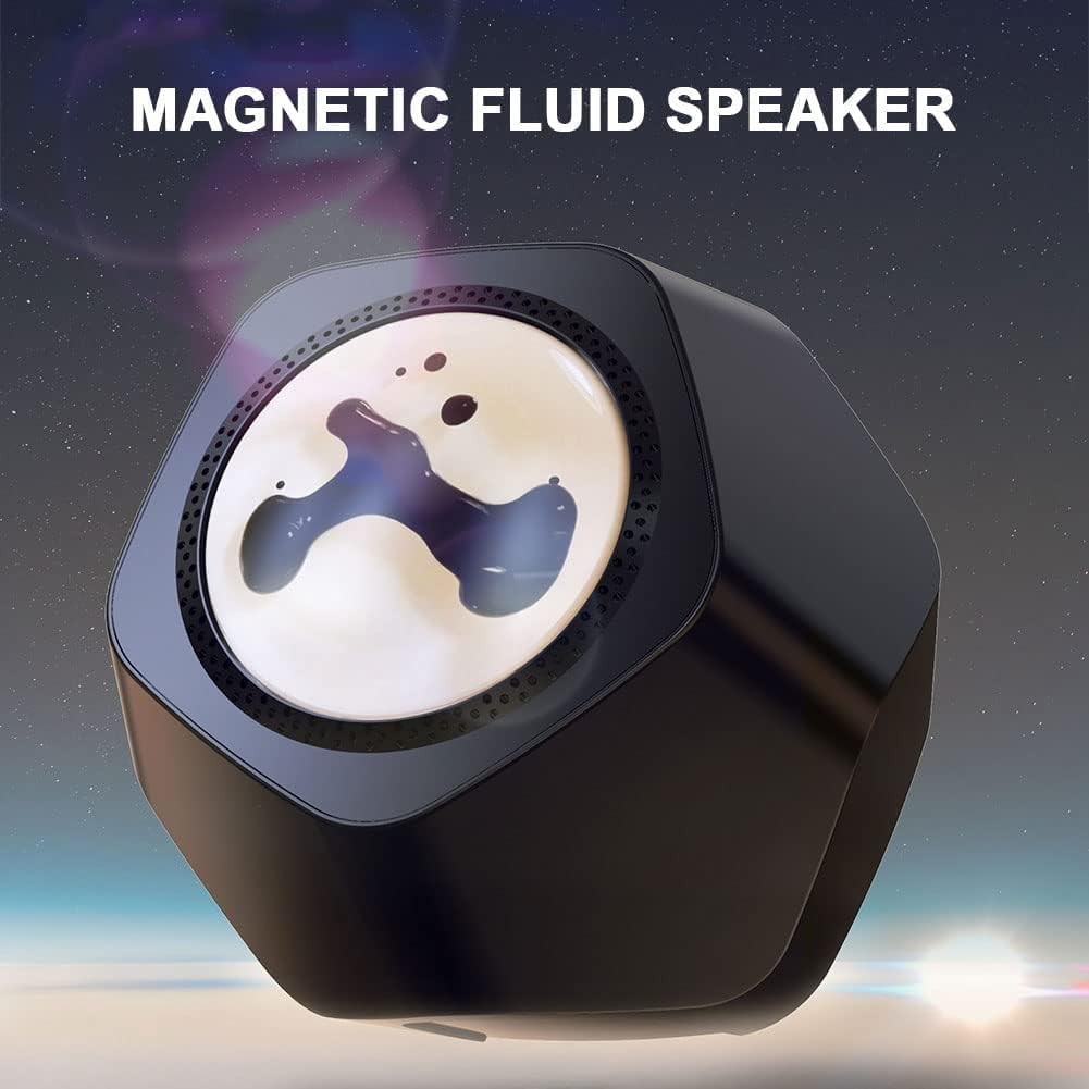 Magnetic Fluid Speaker, Rhythm Subwoofer Touch Bluetooth Speaker, 360° Surround Sound Audio System, Wireless Speaker for Home Office Decor Black
