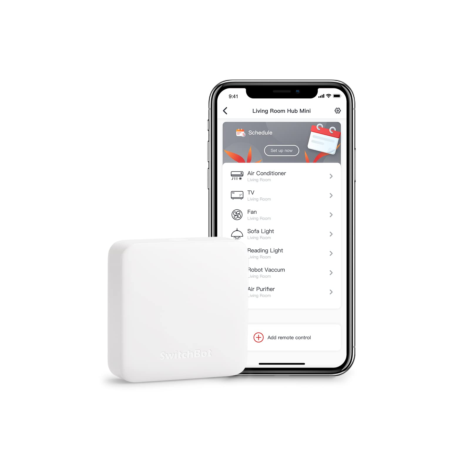 SwitchBot Hub Mini Smart Remote Control, Universal IR Remote Hub for Smart Home, IR Remote for TV and Air Conditioner, Connect SwitchBot Devices to WiFi, Works with Alexa, Google Home, Siri, IFTTT
