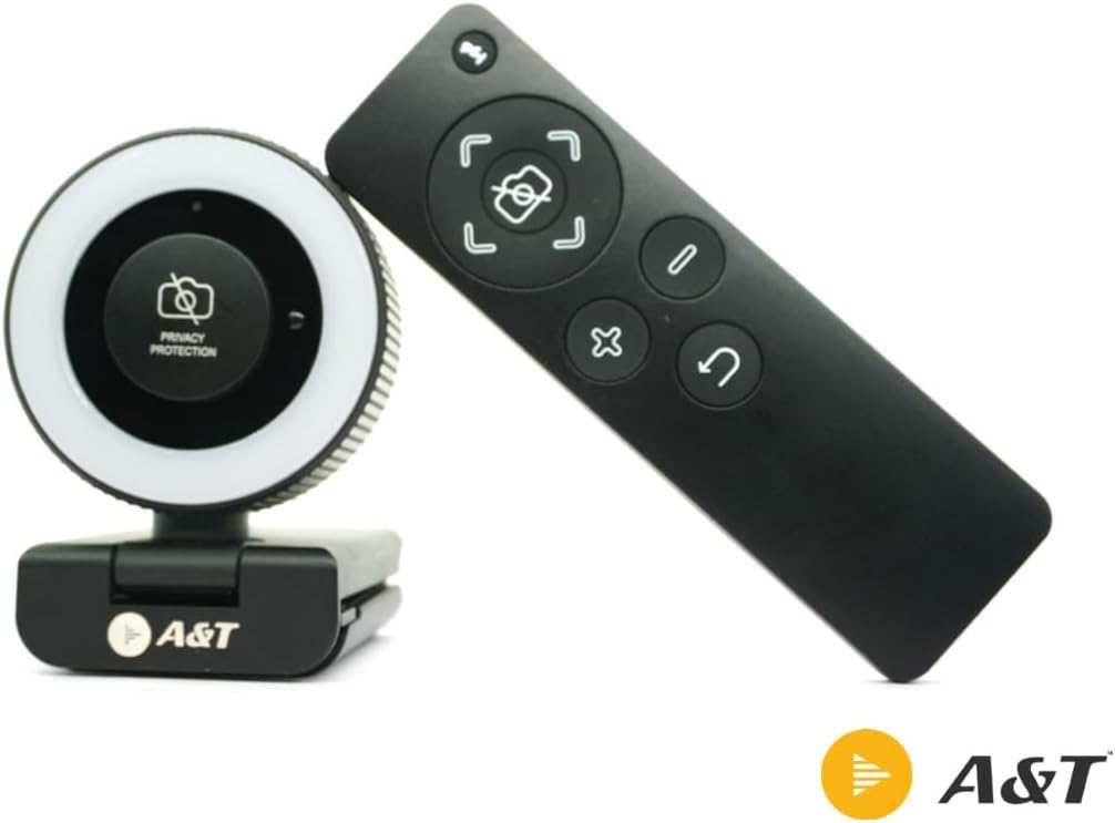 A&T Snap U3 Portable 2K Web Camera,4X Digital Zoom, Built in Stereo Mic With LED Light