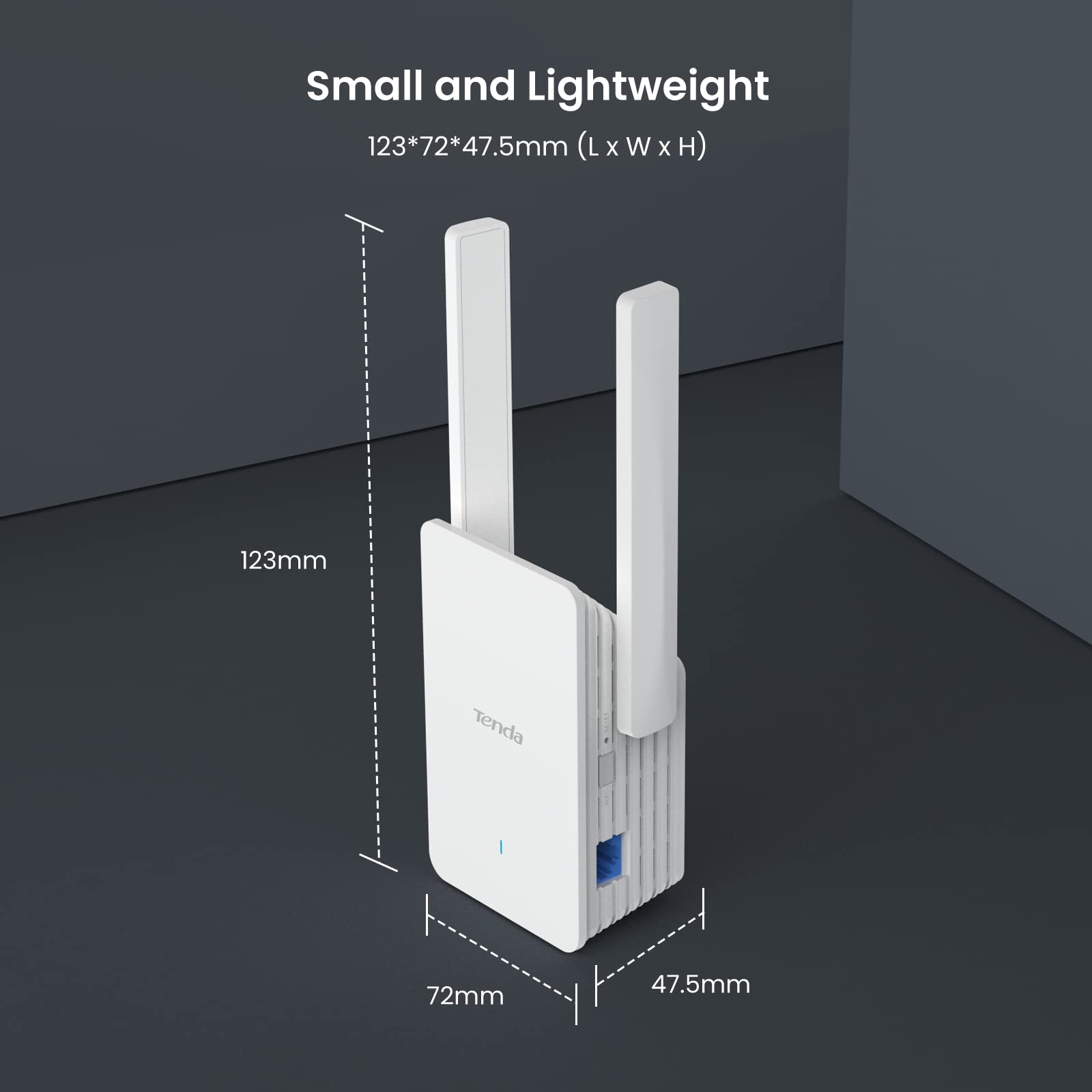 Tenda WiFi Extender Booster, WiFi 6 Booster, AX3000 Dual Band WiFi Extender, WiFi Repeater/Booster with 1 Gigabit Port and 2 High Performance Antennas, Built-in AP Mode, UK Plug (A33)