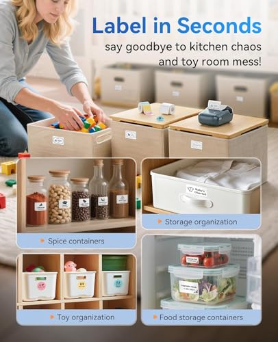 NIIMBOT B1 Label Maker with Auto Identification,2 Inch Bluetooth Portable Label Printer Easy to Use for Office, Home, Business (with 2x1.18 inch Label)