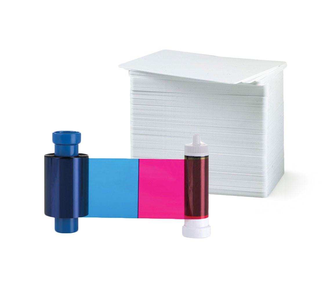 إيفوليس R5F008AAA شريط ملون - YMCKO - 300 طباعة مع بطاقات بودنو بريميوم CR80 30 مل جودة جرافيك PVC - الكمية 300