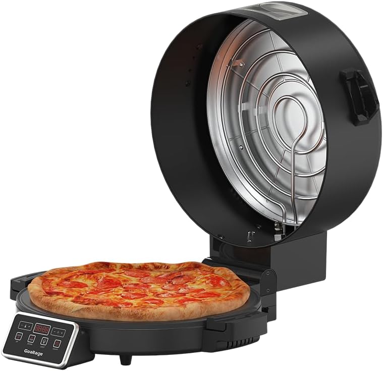 Goaltage OVN01 BakeMaster Electric Pizza Oven with LED Touch Control, Timer and Adjustable Heat, Non-Stick Surface, Soft Closing Mechanism, On-Off Switch and Multi-Purpose Functionality