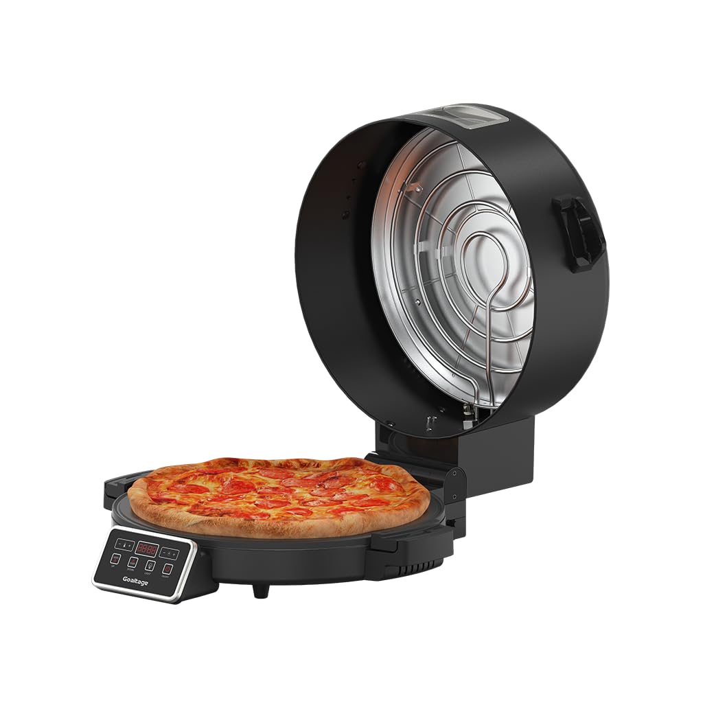 Goaltage OVN01 BakeMaster Electric Pizza Oven with LED Touch Control, Timer and Adjustable Heat, Non-Stick Surface, Soft Closing Mechanism, On-Off Switch and Multi-Purpose Functionality