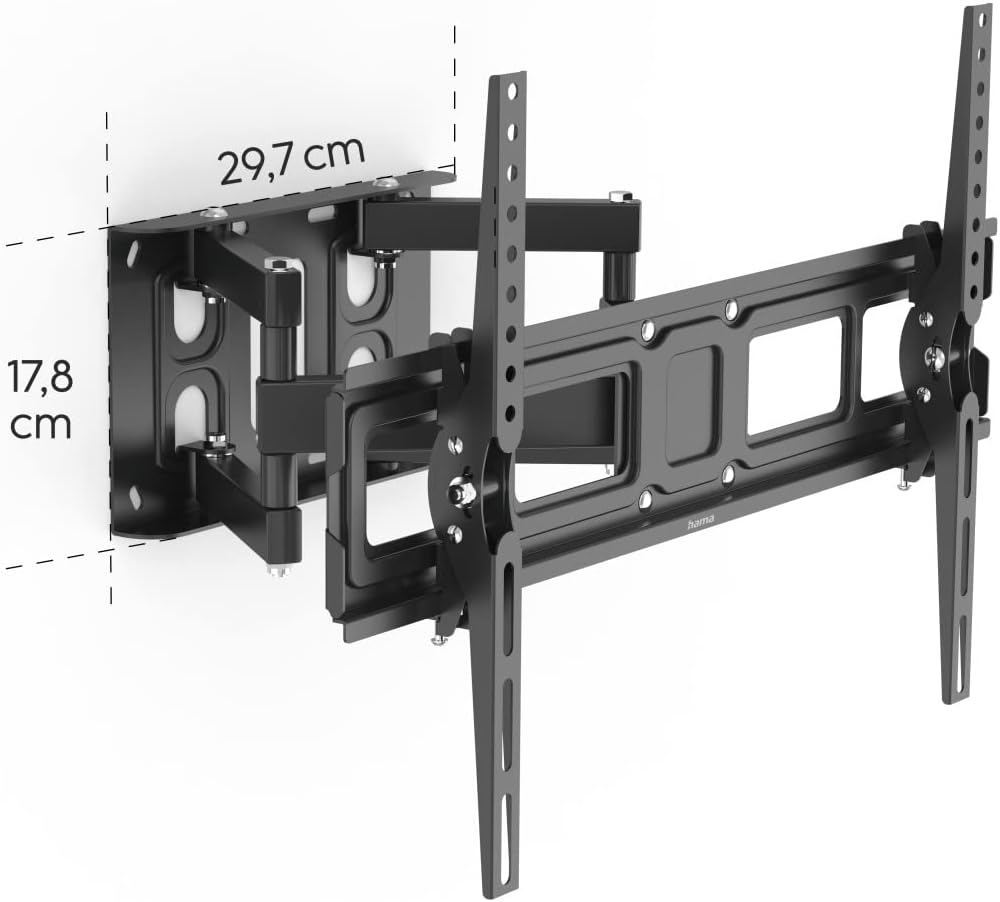 Hama 220831 FULLMOTION TV Wall Bracket, 600x400 32" to 84", Black